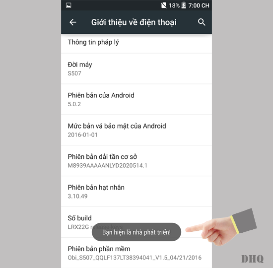 Hiện thông báo đã là nhà phát triển